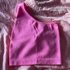 Vibrant Pink One-Shoulder Crop Top